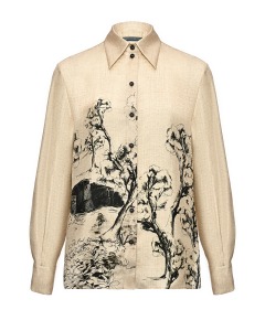 Шелковая блузка с графичным рисунком Alberta Ferretti