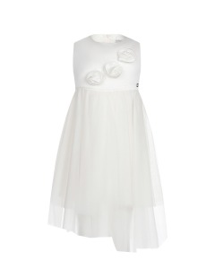 Белое платье с декором "розы" Ermanno Scervino