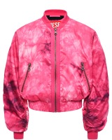 Куртка-бомбер с принтом tie dye, розовая Diesel