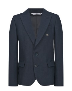 Синий льняной пиджак Dolce&Gabbana
