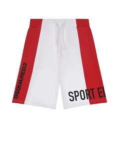 Красно-белые шорты с принтом "SPORT EDTN.07" Dsquared2