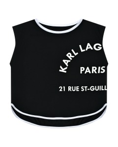 Топ без рукавов с белой окантовкой и логотипом, черный Karl Lagerfeld kids