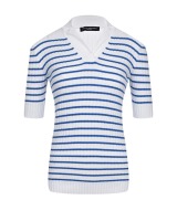 Белая футболка в синюю полоску Pietro Brunelli