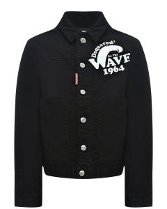 Джинсовая куртка с лого, черная Dsquared2