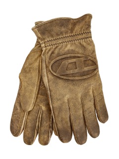Кожаные перчатки G-Alb с подкладкой из шерсти и логотипом