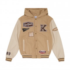 KK Retro Patch Hooded Block College Jacket